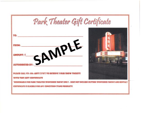 Gift Certificates – The McMinnville Park Theater